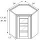 Wall Diagonal Glass Door Cabinet  24