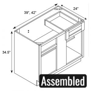 Blind Base Corner Cabinet 42"W|34.5"H|24"D (ASSEMBLED)