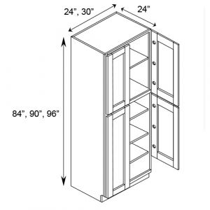 2 Door Tall Pantry Cabinet w/o Drawer 24"W|90"H|24"D