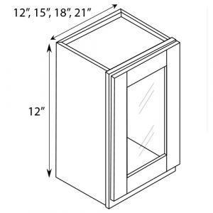 Wall Glass Door Cabinet 15"W|12"H|12"D