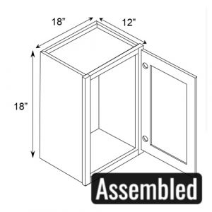Single Door Wall Cabinet 18"W|18"H|12"D (ASSEMBLED)