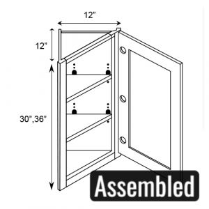 Wall Angle End Cabinet 12"W|30"H|12"D (ASSEMBLED)