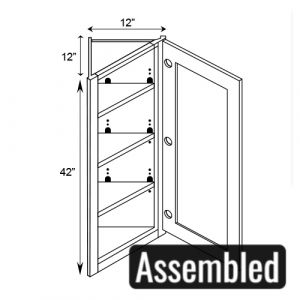 Wall Angle End Cabinet 12"W|42"H|12"D (ASSEMBLED)