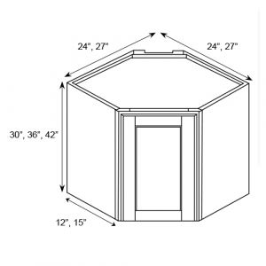 Wall Diagonal Cabinet  24"W|42"H|12"D