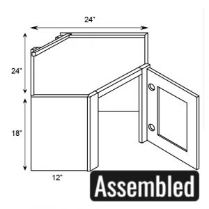 Wall Diagonal Cabinet  24"W|18"H|12"D (ASSEMBLED)