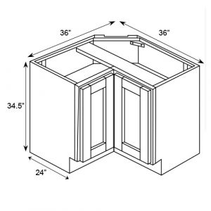 Corner Base Cabinet 36"W|34.5"H|24"D (w/ 1 Shelf)