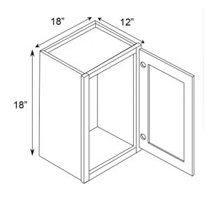 Single Door Wall Cabinet 18"W|18"H|12"D