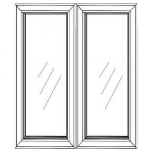 2 Glass Doors w/ Textured Glass 27"W|42"H|0.75"D